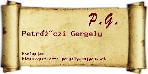 Petróczi Gergely névjegykártya
