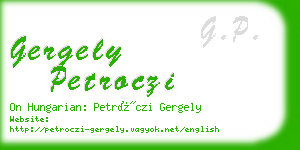 gergely petroczi business card