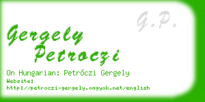 gergely petroczi business card